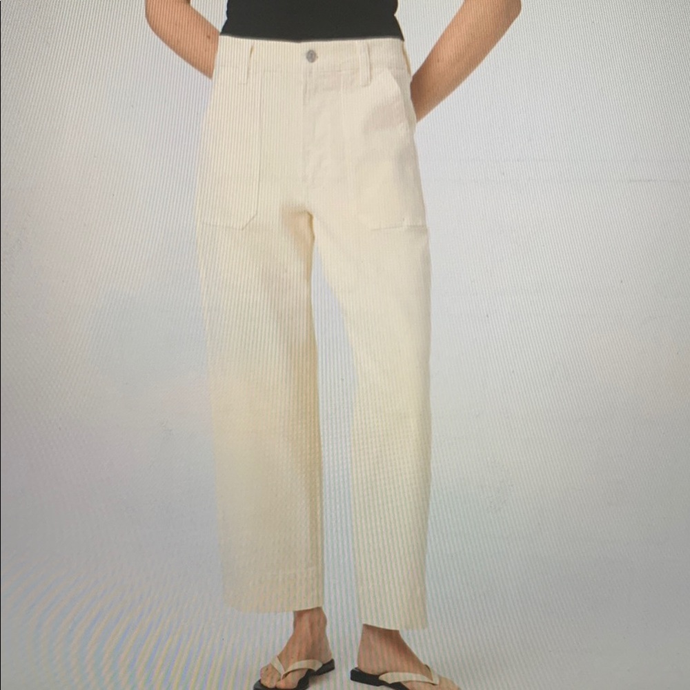 Women’s cream straight leg jeans